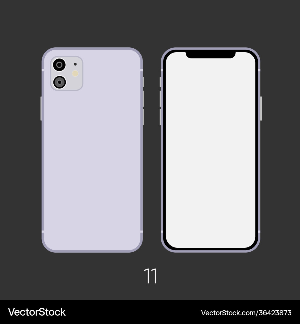 New Smartphone 19 Model 11 Pink Isolated Vector Image