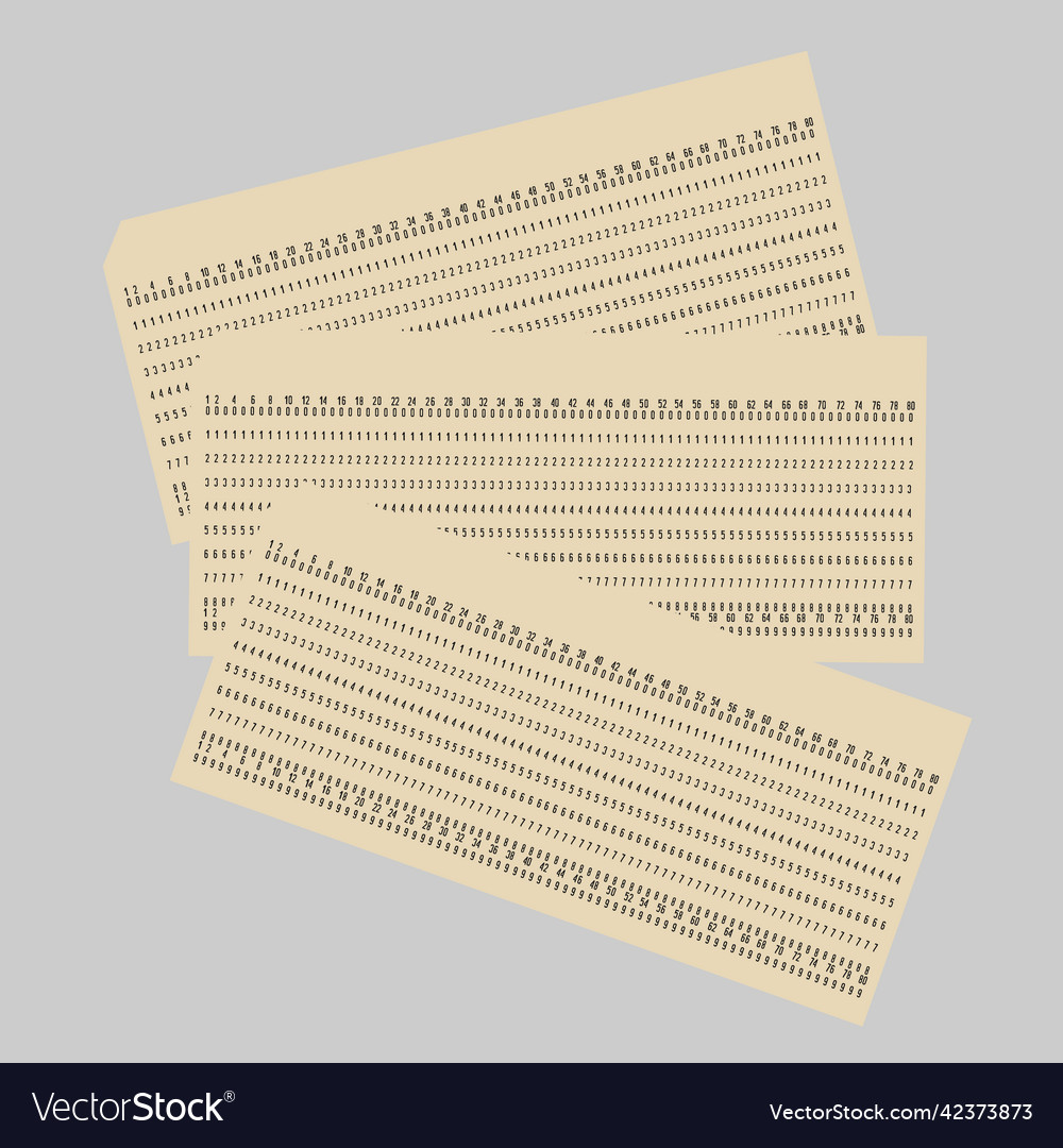 Vintage punch card for drawing and storing Vector Image