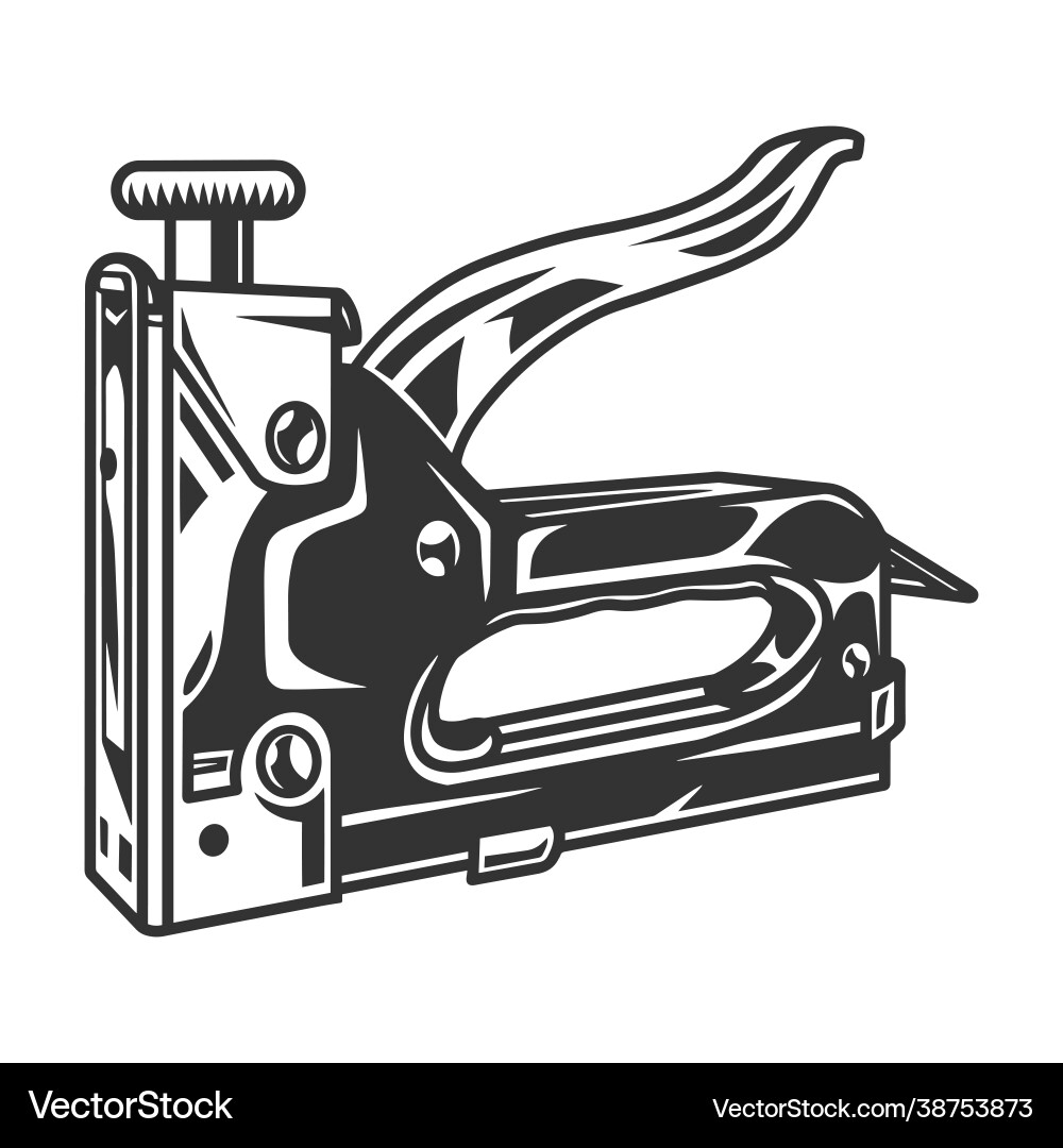 Vintage template construction stapler Royalty Free Vector