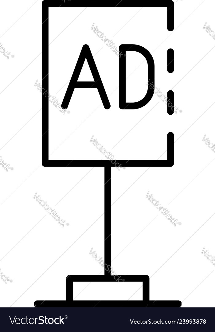 Ad Banner Stand Icon Outline Style Royalty Free Vector Image