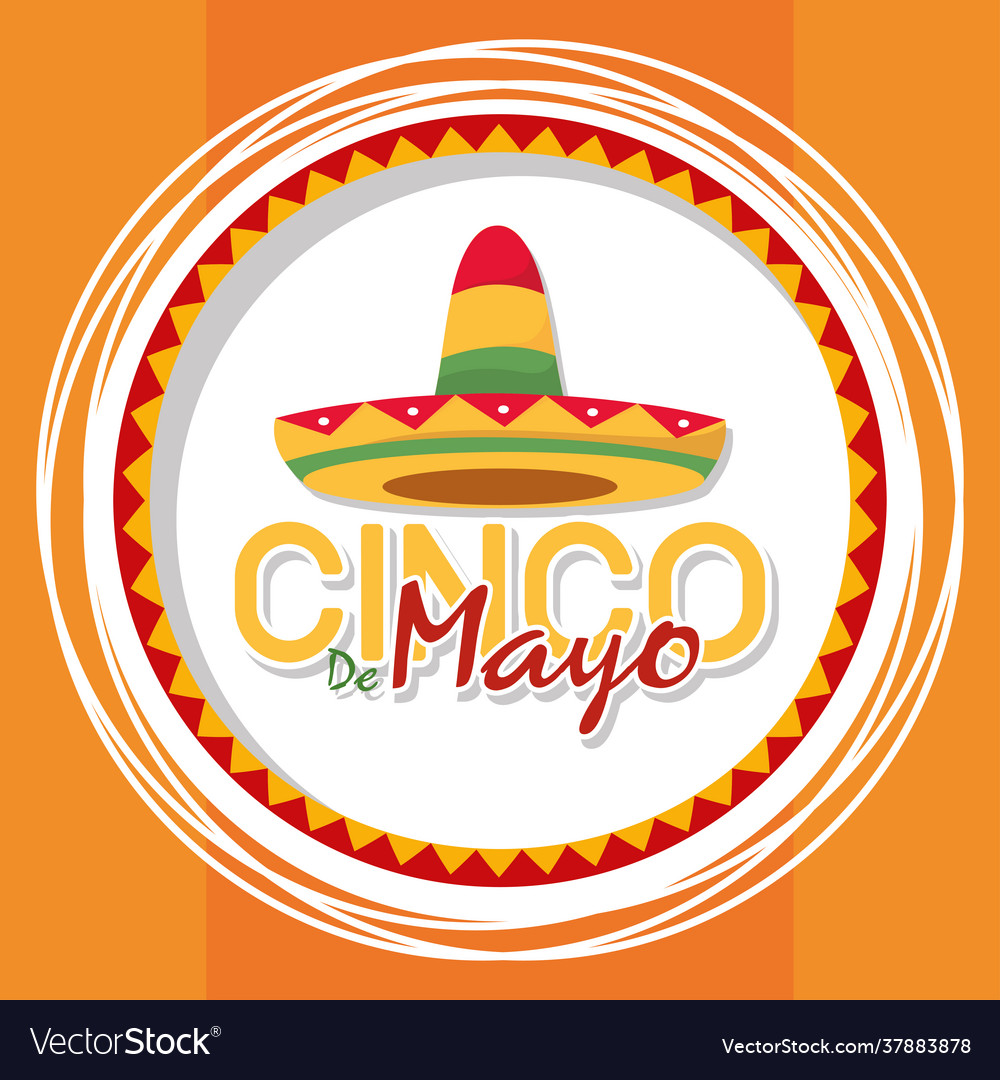 Cinco de mayo poster with a mexican hat