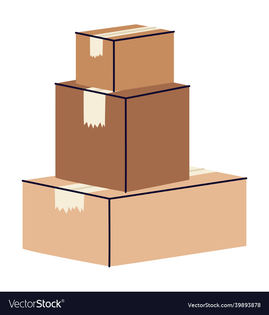 Closed boxes pile Royalty Free Vector Image - VectorStock