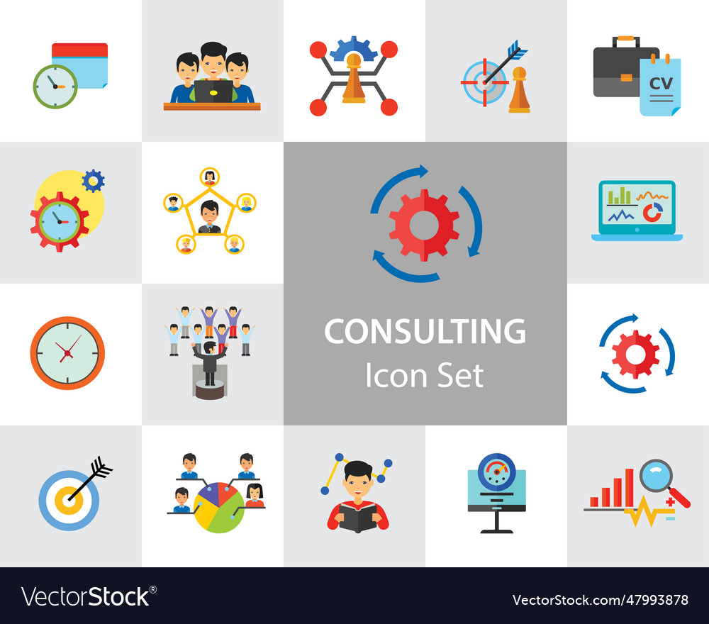 Consulting icon set Royalty Free Vector Image - VectorStock