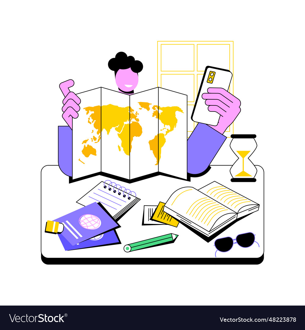 Create itinerary isolated cartoon Royalty Free Vector Image