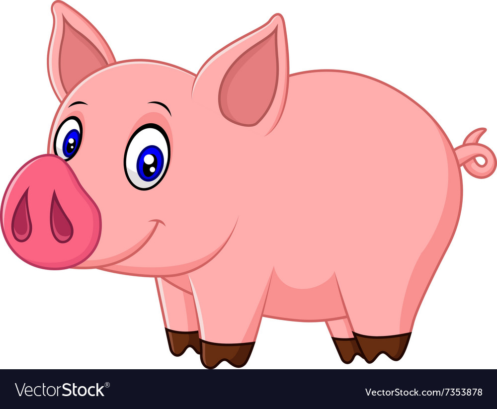 Cute baby pig cartoon Royalty Free Vector Image