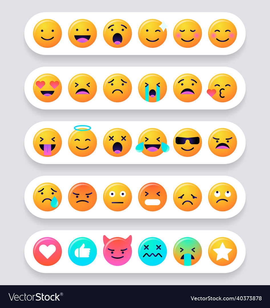 Emoji faces emoticon smile Royalty Free Vector Image