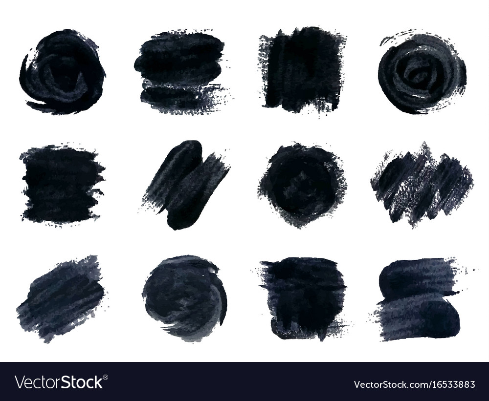 Black paint ink brush strokes