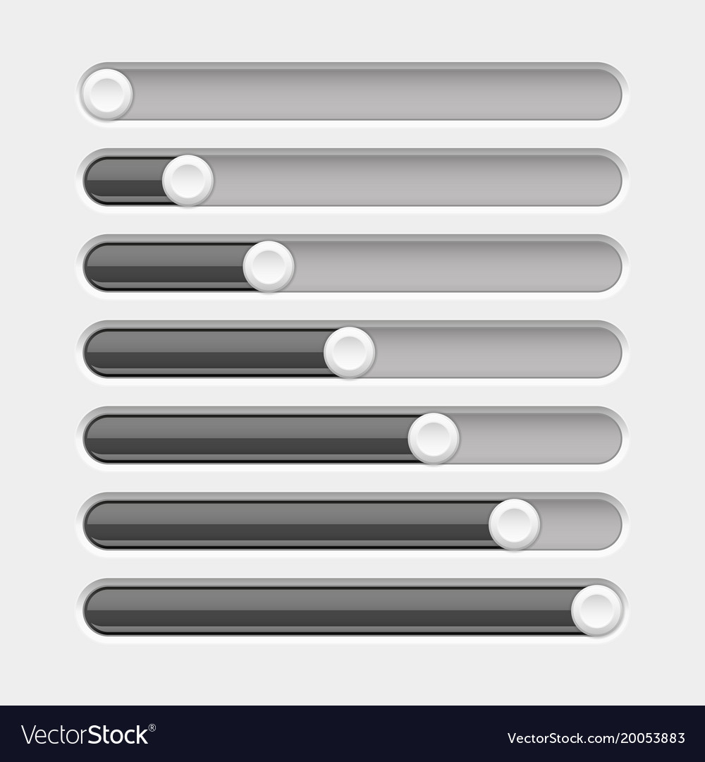 Black slider bar settings on control panel Vector Image
