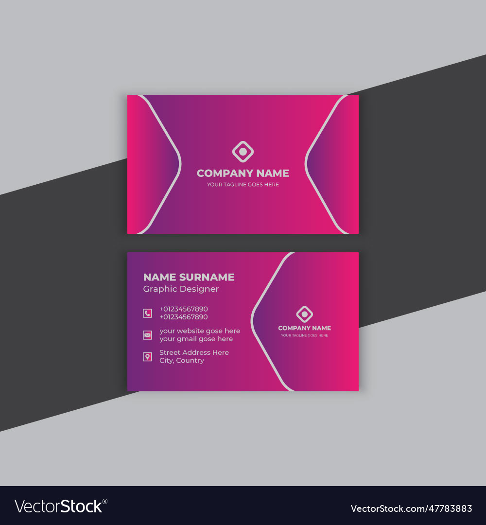 Business card design template Royalty Free Vector Image