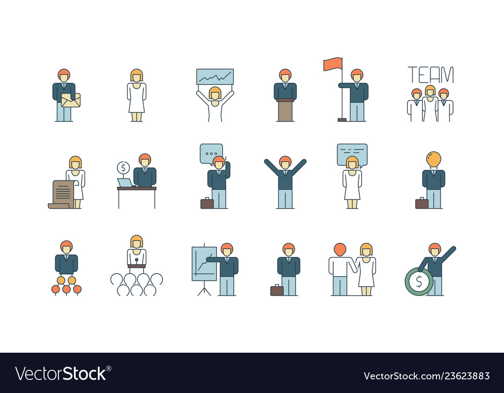 Business group icon team working together Vector Image