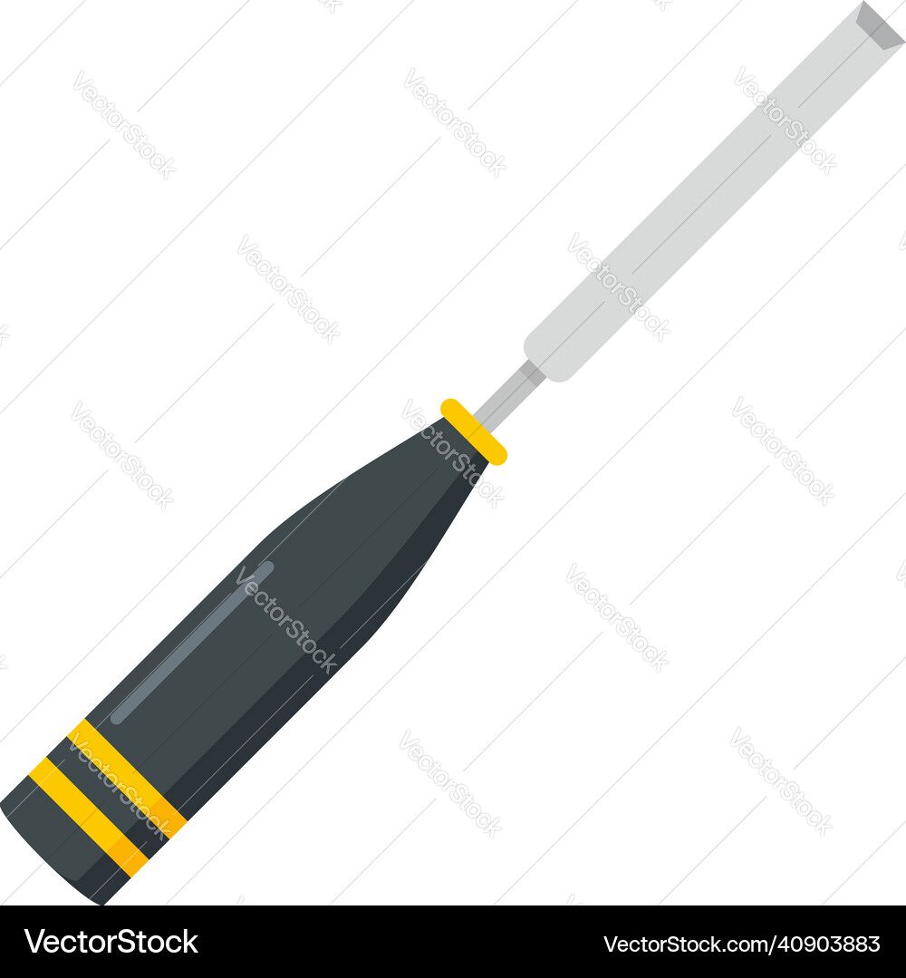 Chisel carpenter icon flat isolated Royalty Free Vector