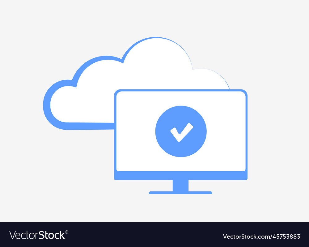 Computer monitor with checkmark symbolizing