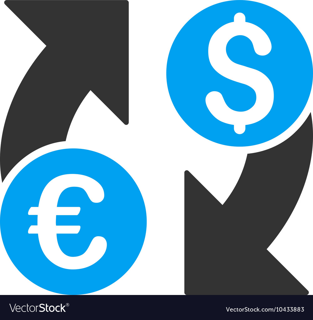 Currency change flat icon Royalty Free Vector Image