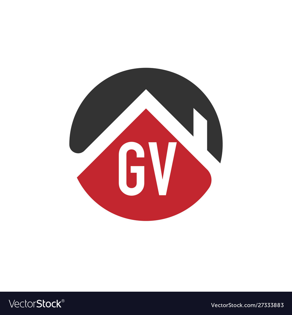 Initial letter gv building logo design template