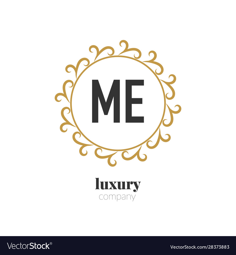 Initial letter me luxury creative design logo