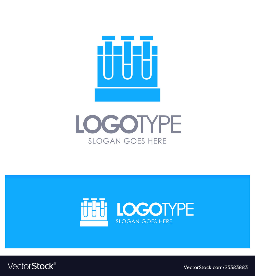 Lab tubs test education blue solid logo Royalty Free Vector