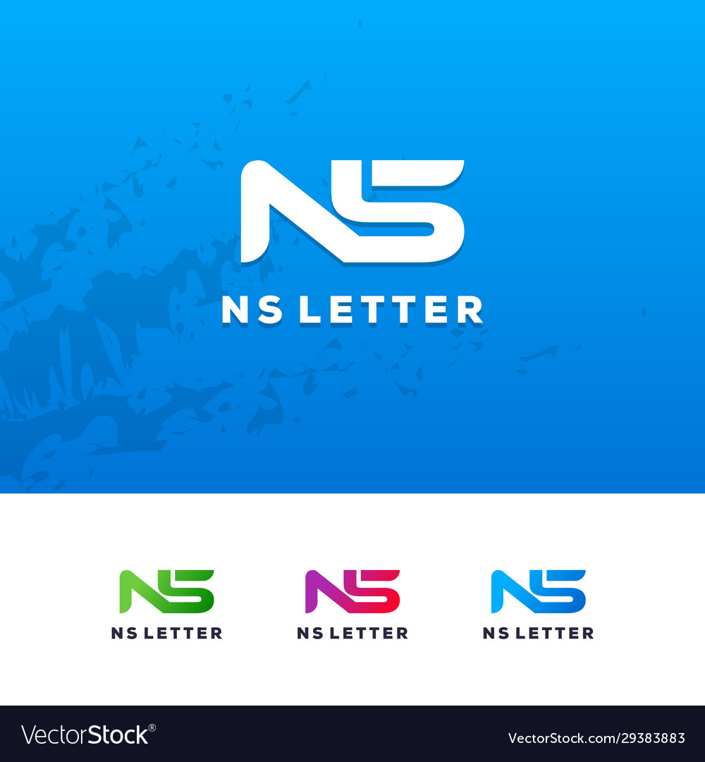 Ns letter logo design template Royalty Free Vector Image