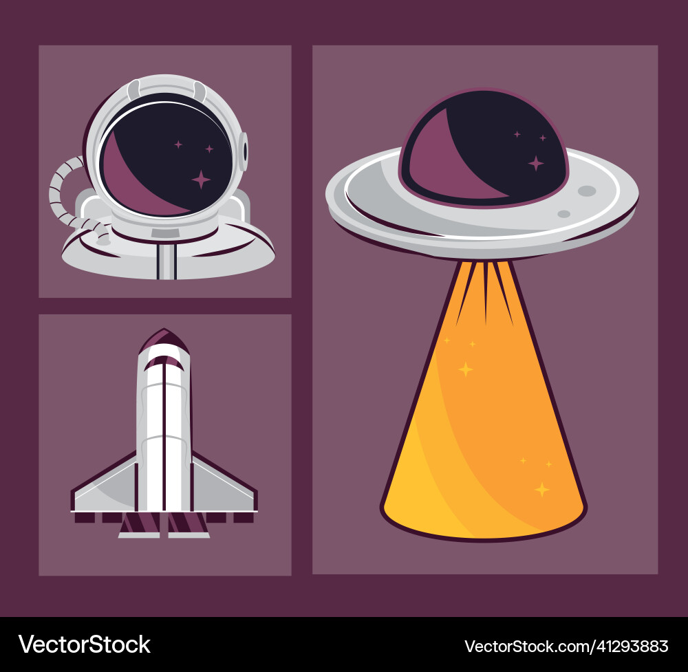 Space icon set Royalty Free Vector Image - VectorStock