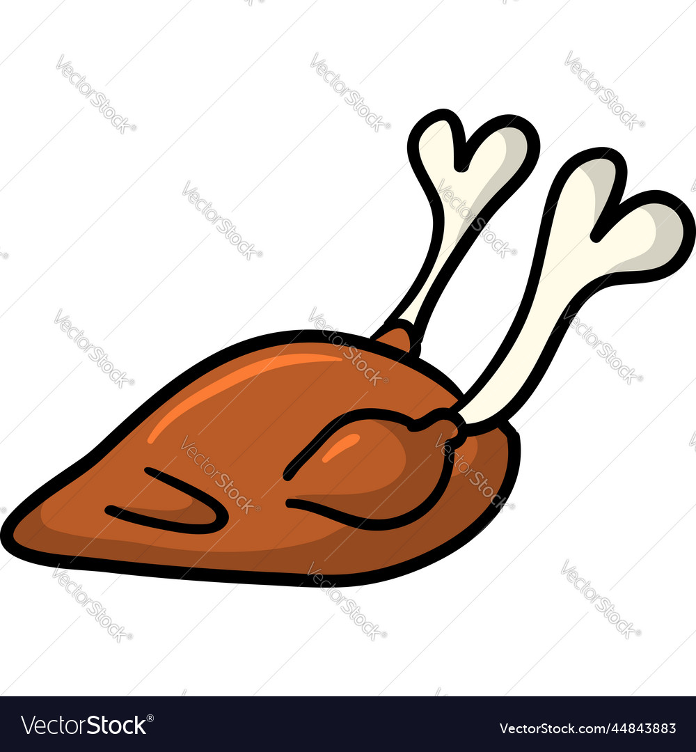 Thanksgiving appetizing fried turkey meal icon