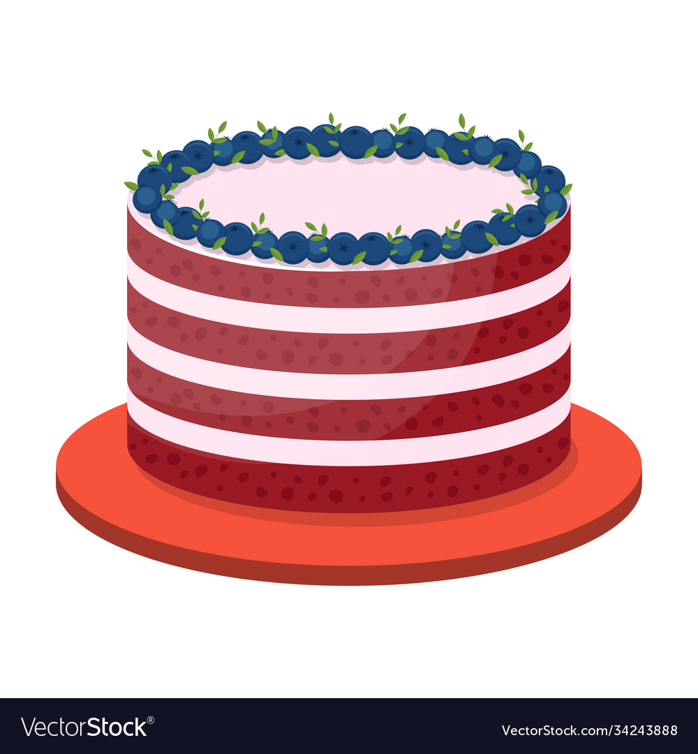 Birthday cake on white background Royalty Free Vector Image