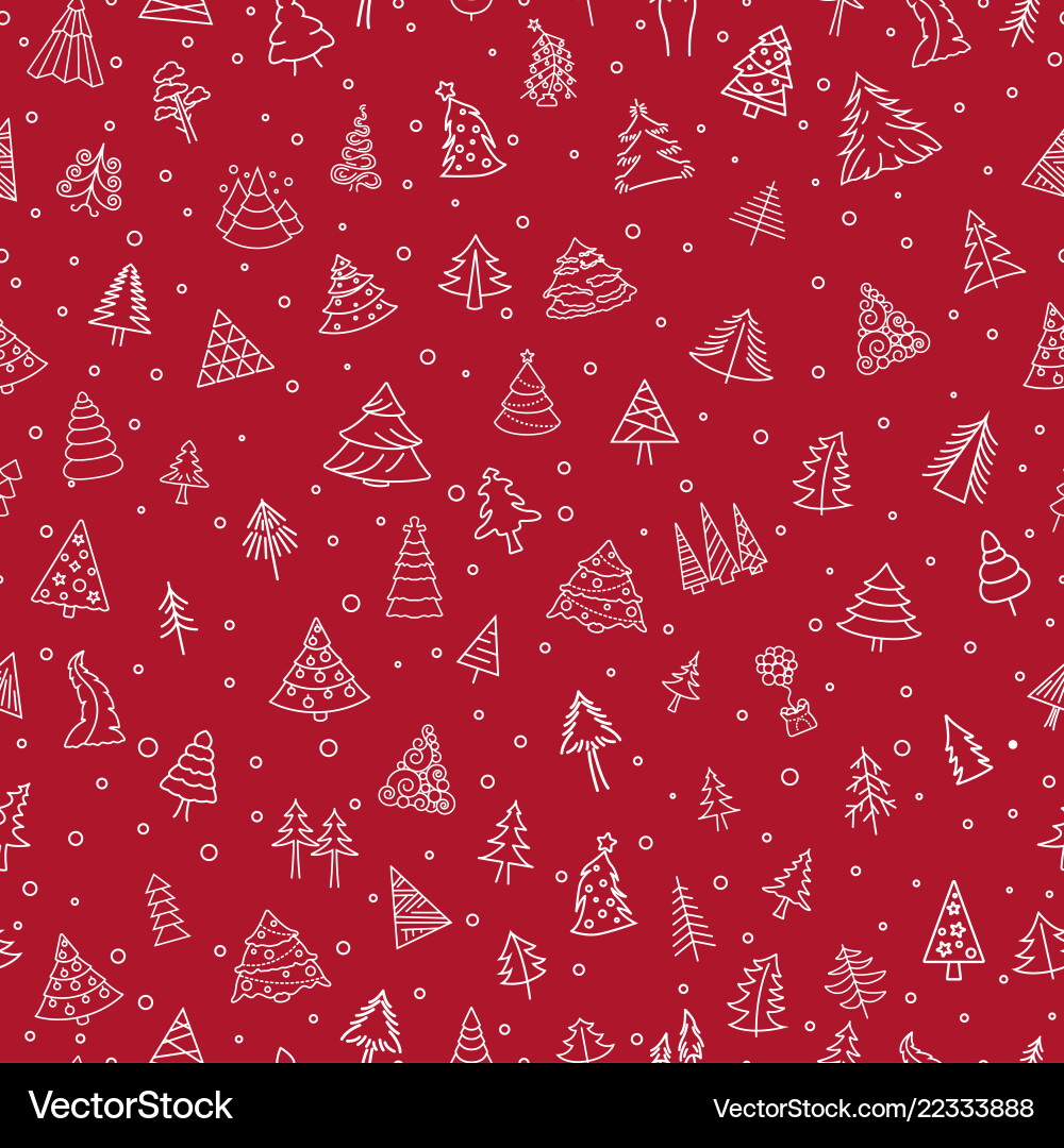 Christmas tree seamless pattern flat design Vector Image