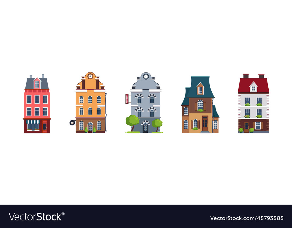 Cute house and cozy dwelling with roof windows Vector Image