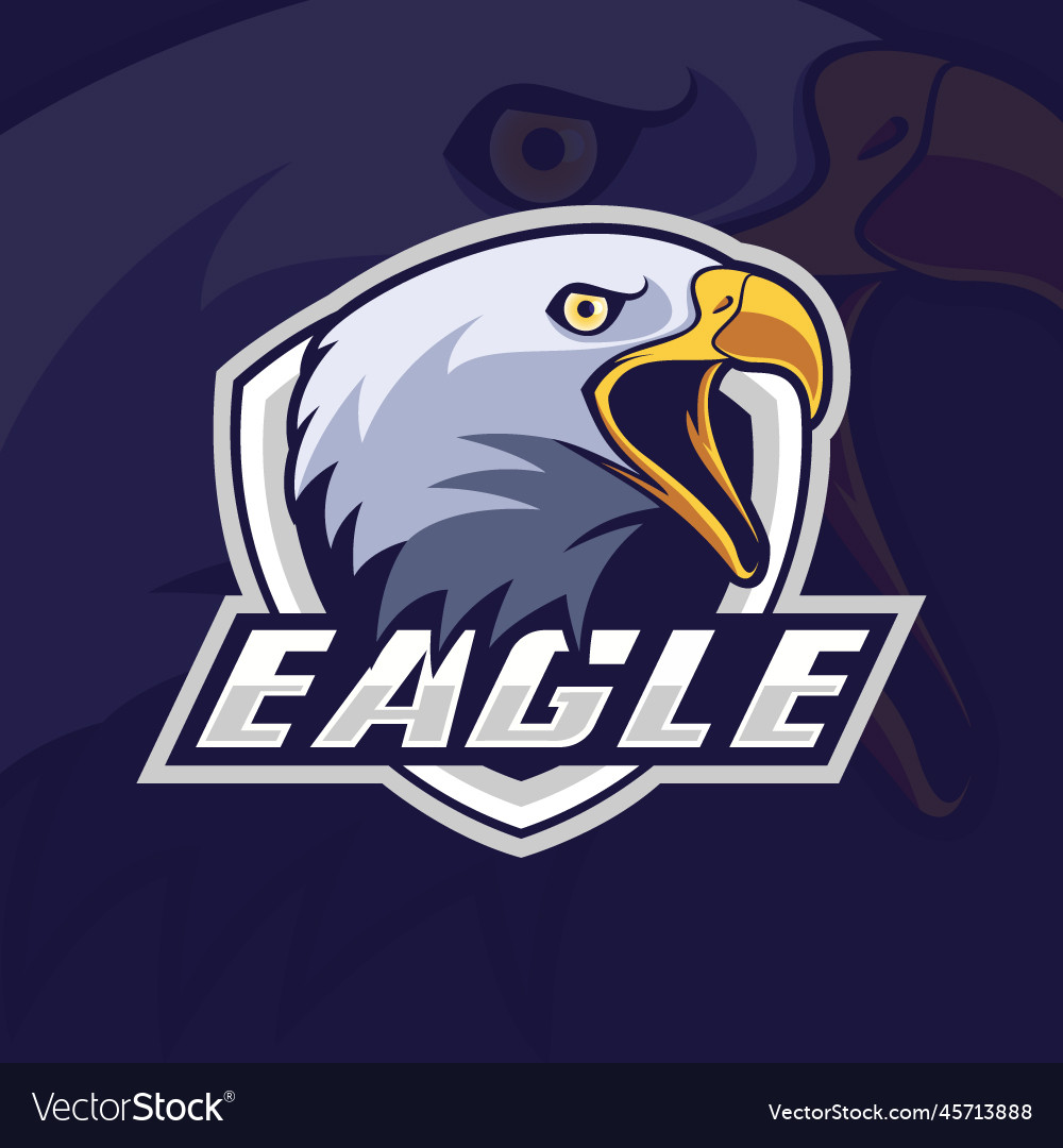 Eagle head shield mascot logo Royalty Free Vector Image