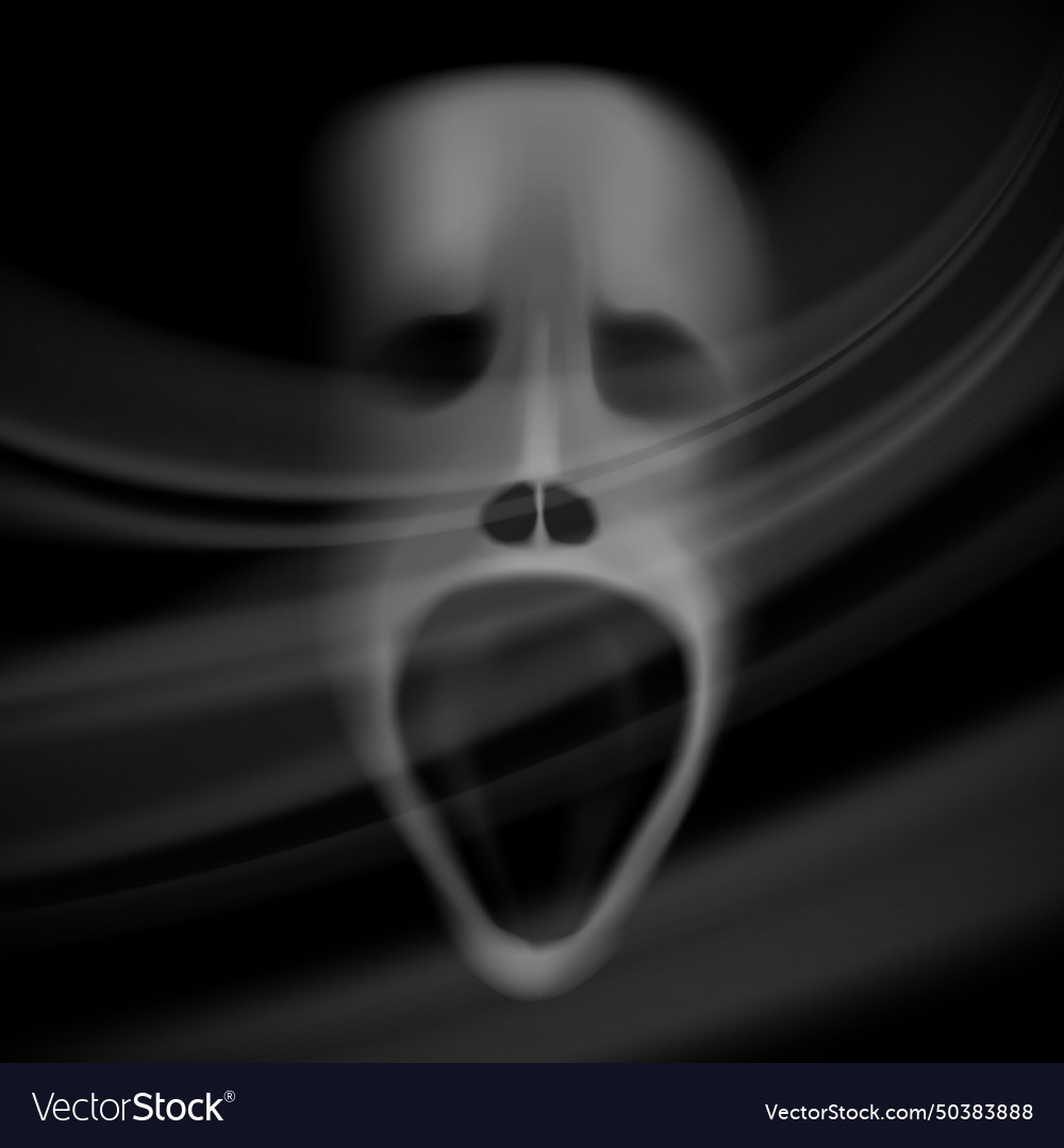 Ghost face blurred skull horror background