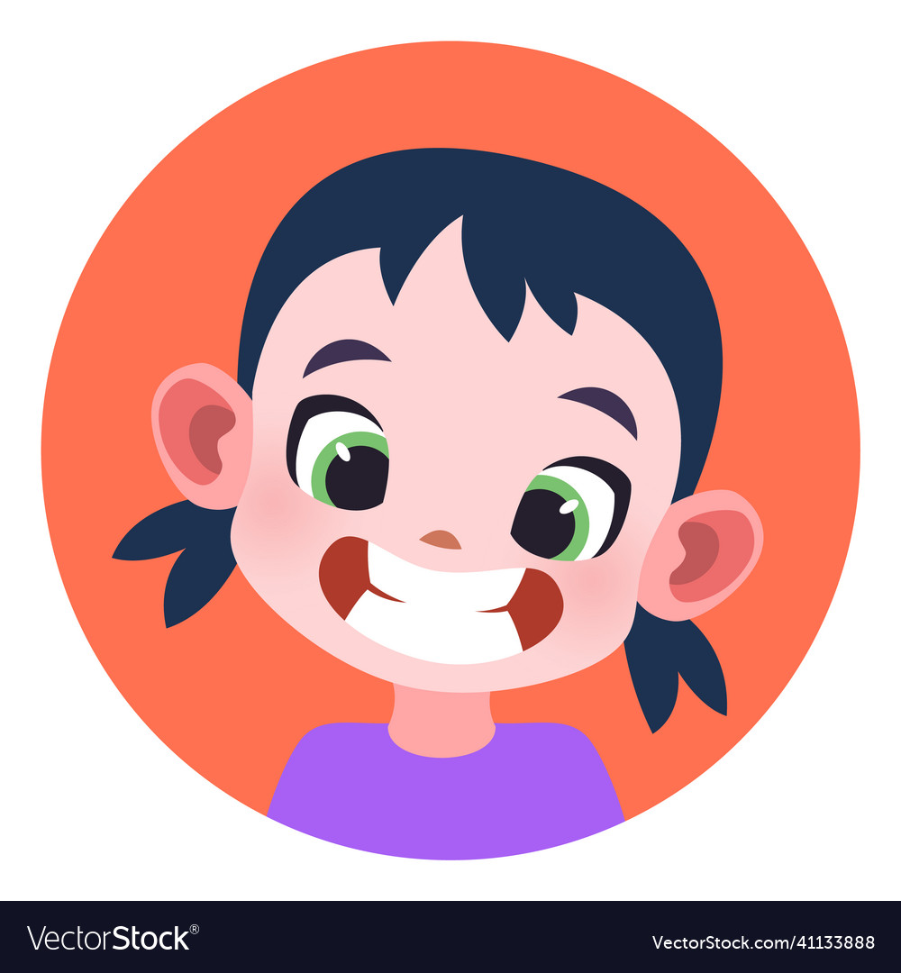 Premium Vector  Happy girl avatar. funny child profile picture