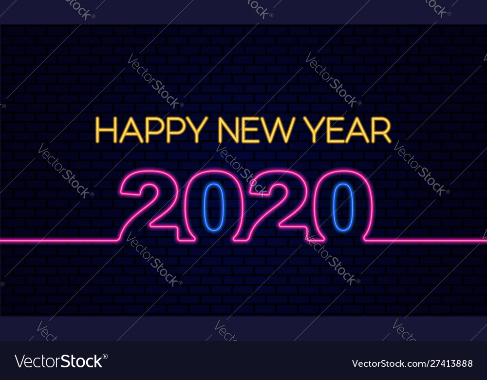 Happy new year 2020 poster celebration