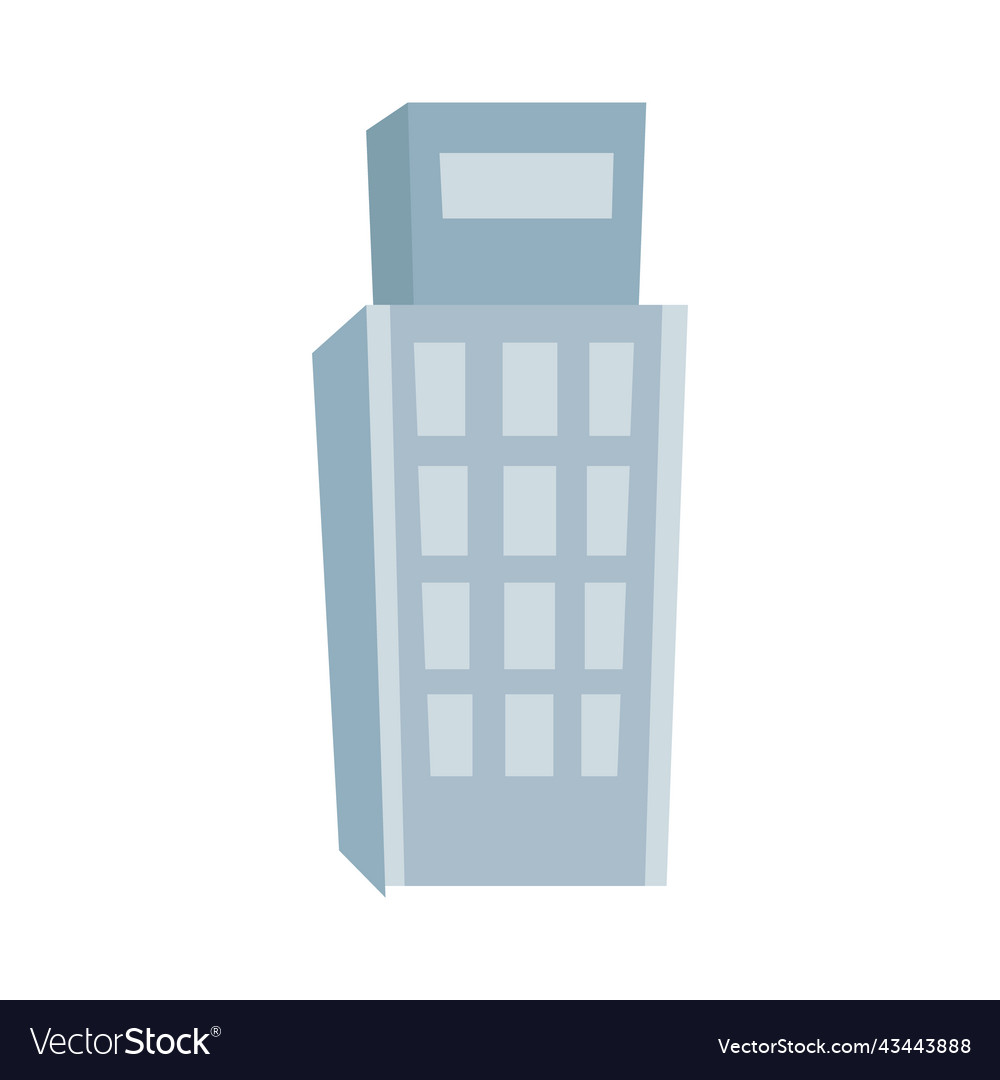 High multistory building semi flat color object Vector Image