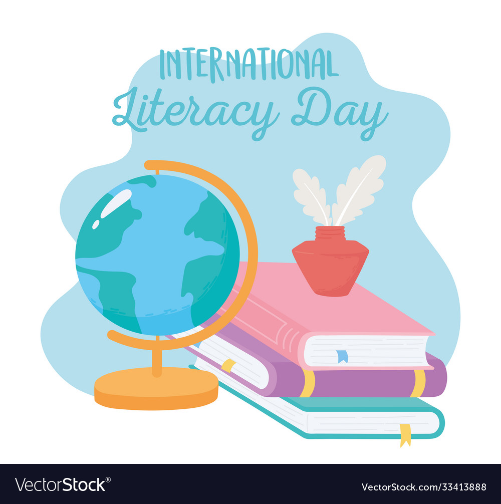 International literacy day school map books Vector Image