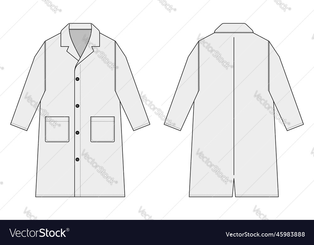 Long coat trench template white