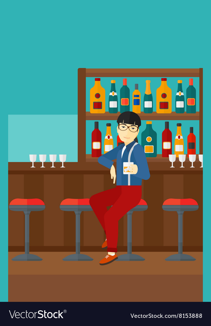 Man sitting at bar Royalty Free Vector Image - VectorStock