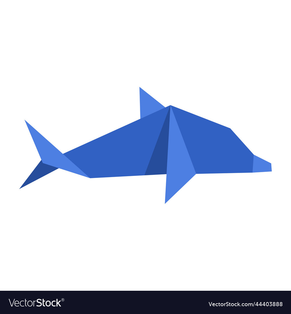 Origami paper dolphin in a flat style isolated Vector Image