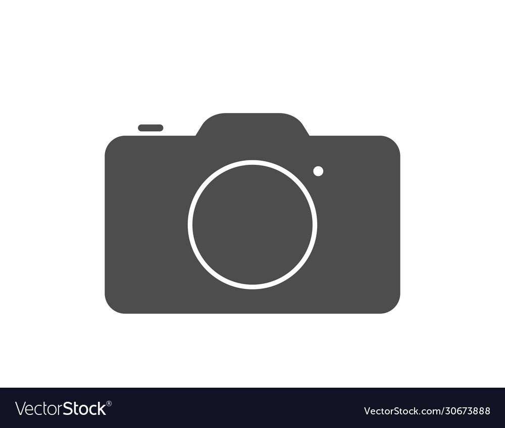 Photo camera in black and white flat design Vector Image