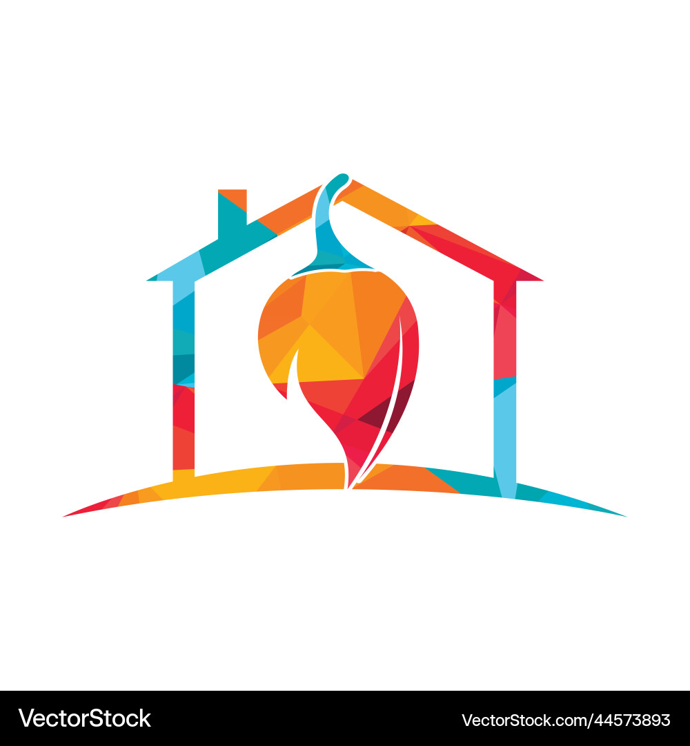 Chili house icon logo design template Royalty Free Vector