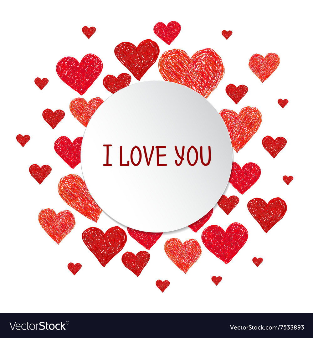 Circle frame made of hearts Royalty Free Vector Image