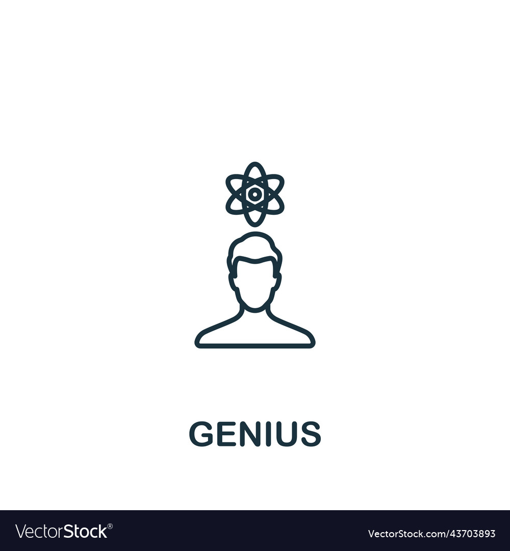 Genius icon line simple icon for templates web Vector Image