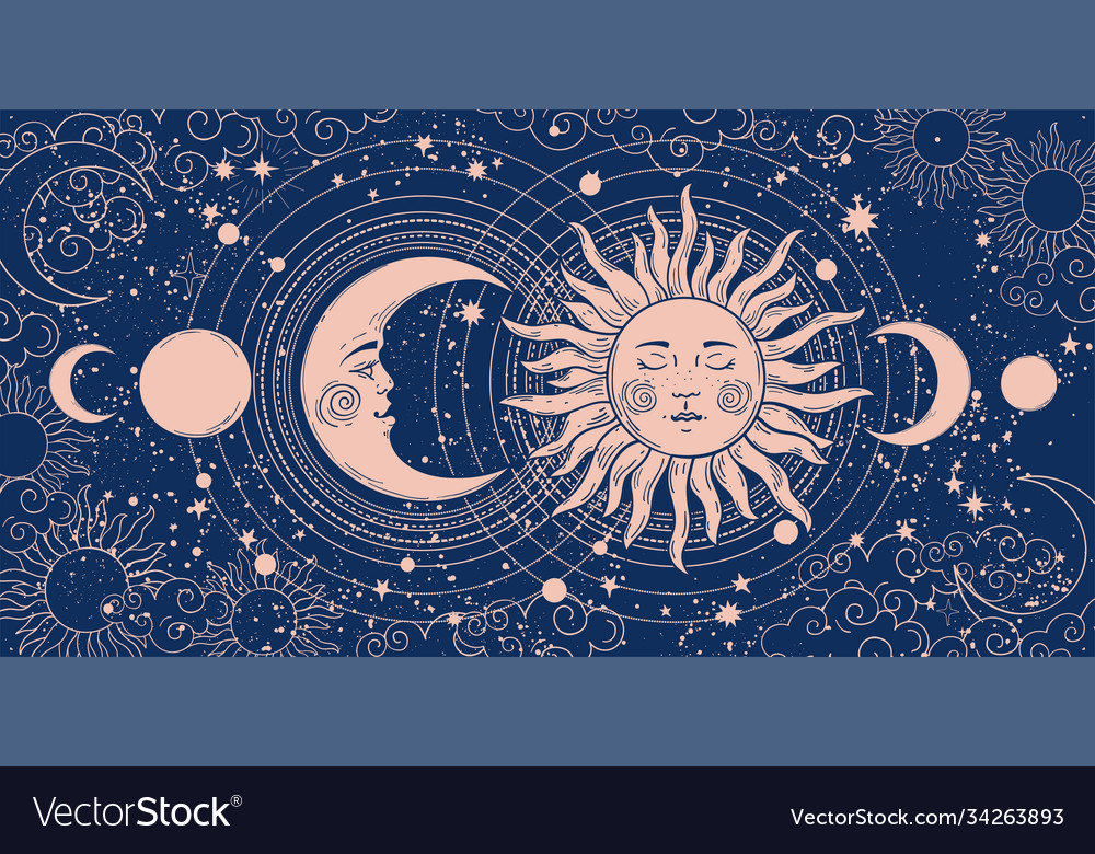 Magic banner for astrology tarot boho design Vector Image