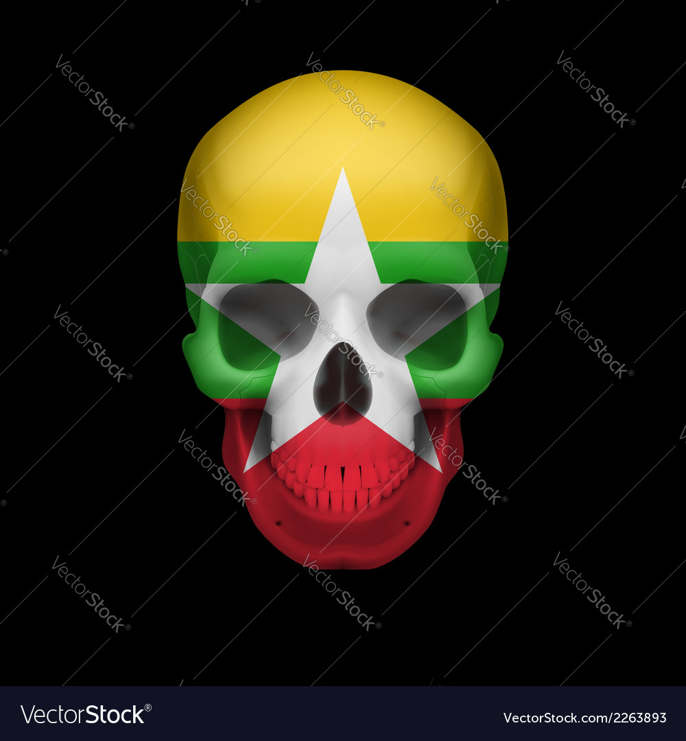 myanmar flag skull royalty free vector image vectorstock