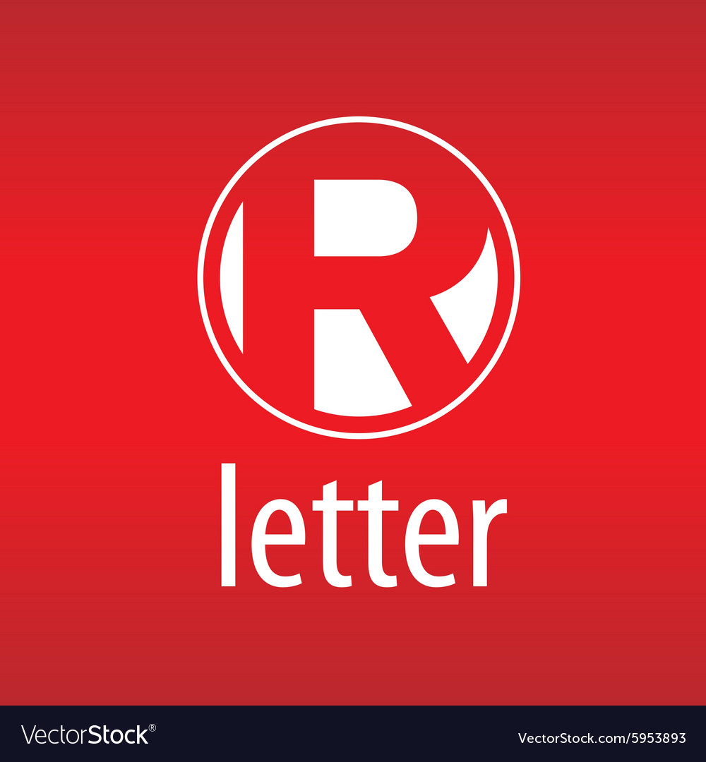 Round Logo Letter R On A Red Background Royalty Free Vector