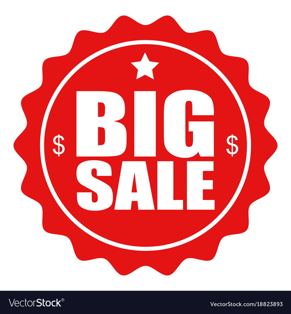 Seal icon with big sale text Royalty Free Vector Image