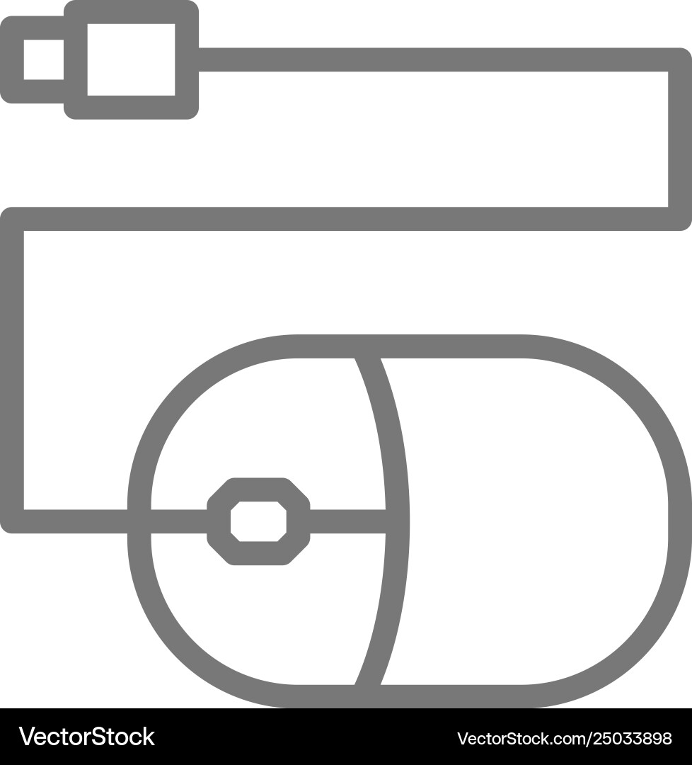 Computer mouse line icon Royalty Free Vector Image