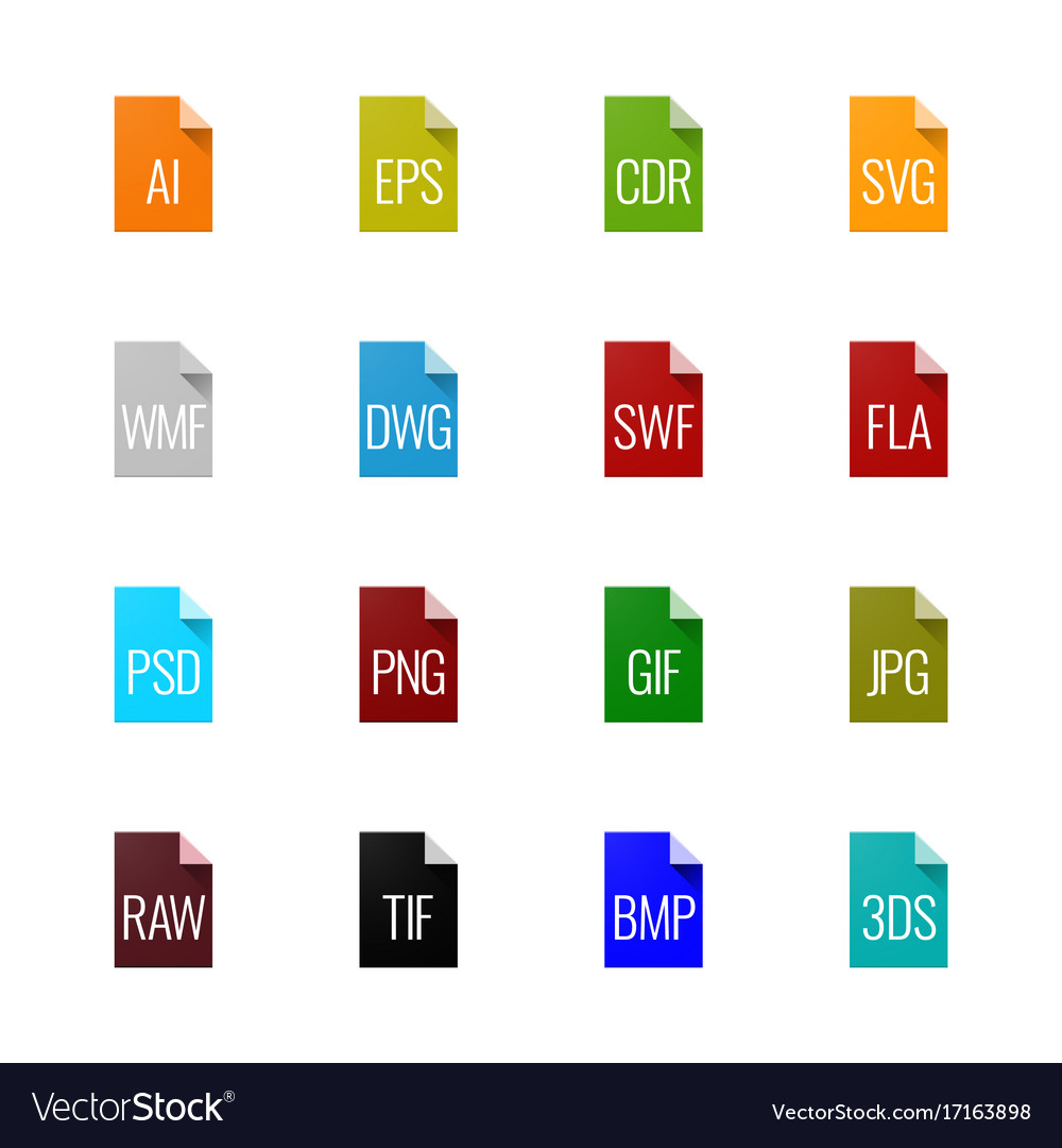 File type icons - graphics Royalty Free Vector Image