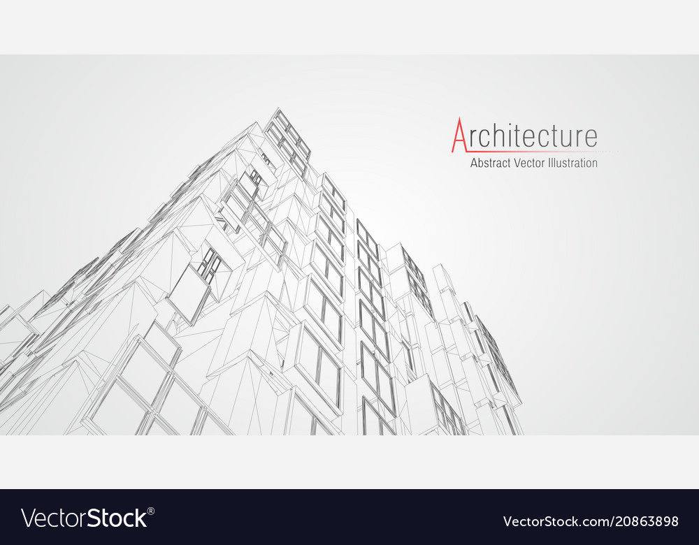 Modern architecture wireframe concept of urban Vector Image