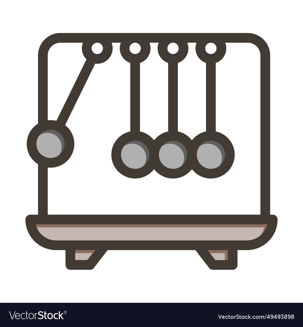 Newtons cradle thick line filled colors icon Vector Image