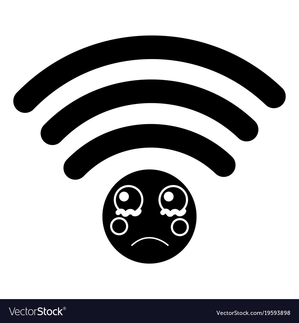 Sad wifi kawaii icon image