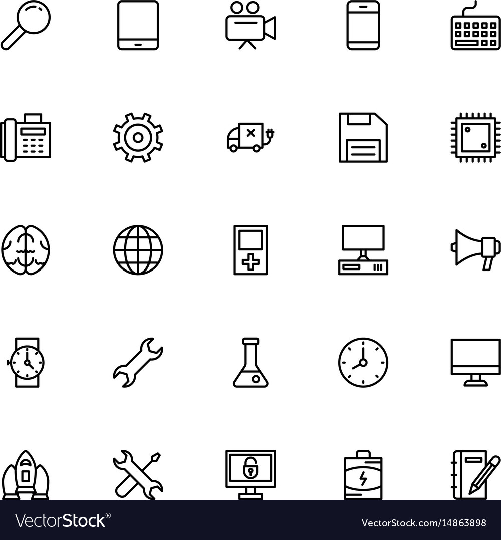 Science and technology line icons 2