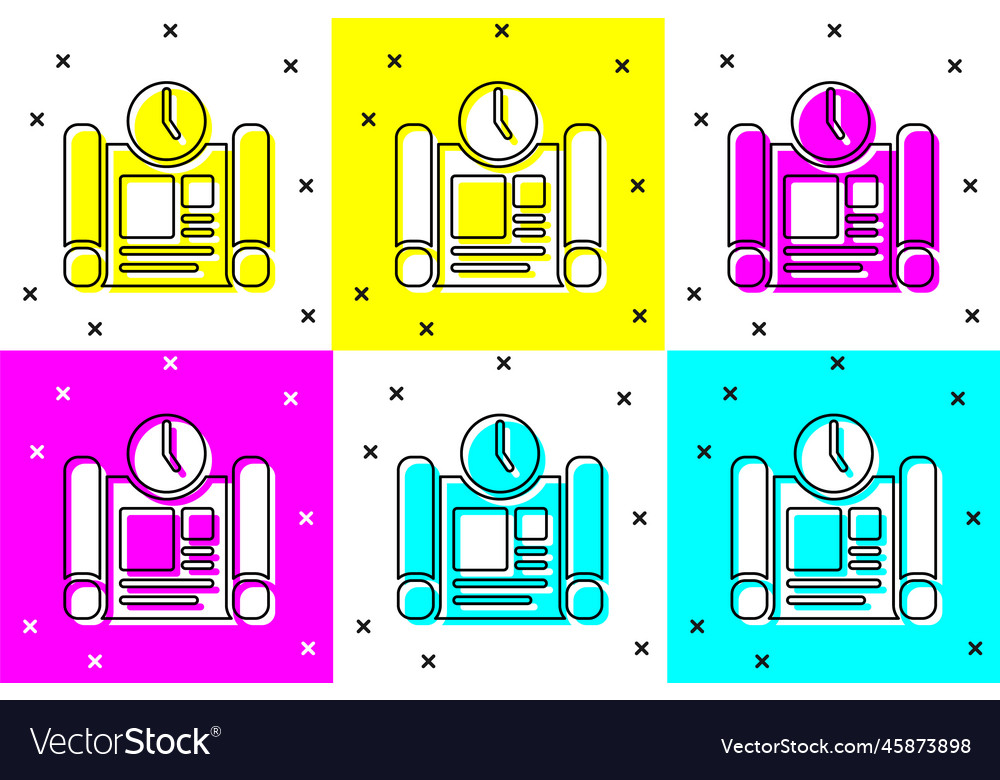 Set business project time plan icon isolated on Vector Image